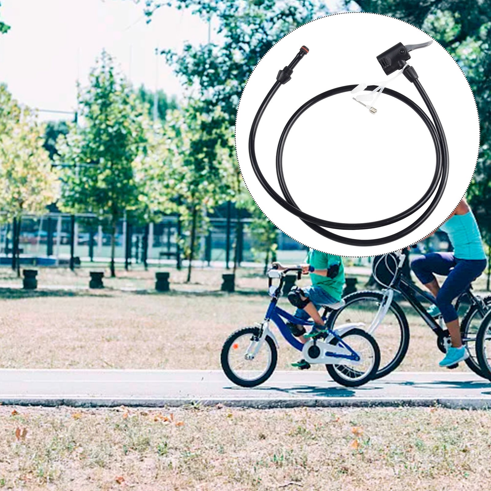 Convenient 125cm Bicycle Pump Tube Hose Extension for Multiple Nozzles