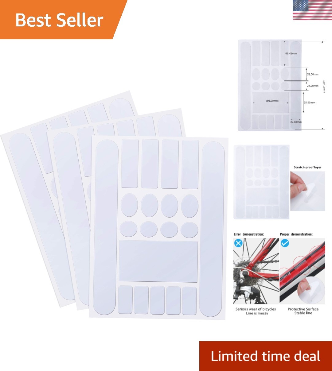 3 Pieces Protector Decal Chainstay Frame Guard Adhesive Protectors Film Cover…
