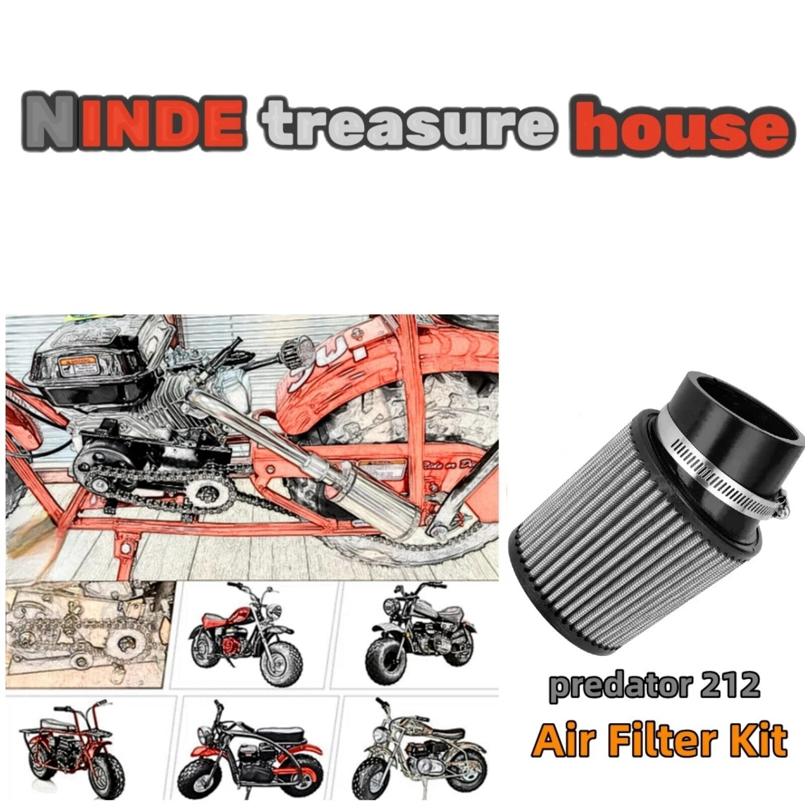 Racing Air Filter 63mm for 125cc 150cc Dirt Bike ATV Buggy