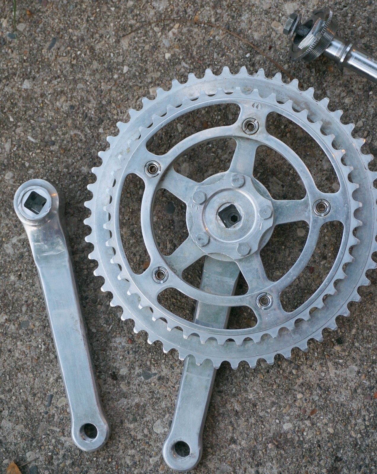 Vintage Nervar Crankset Square Taper Bottom Bracket French Thread TA Stronglight