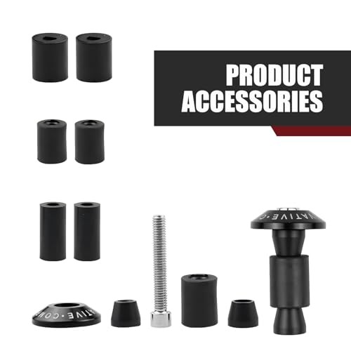 2 PCS 7/8″ Motorcycle Handlebar End Caps, Universal Handle Bar End Black