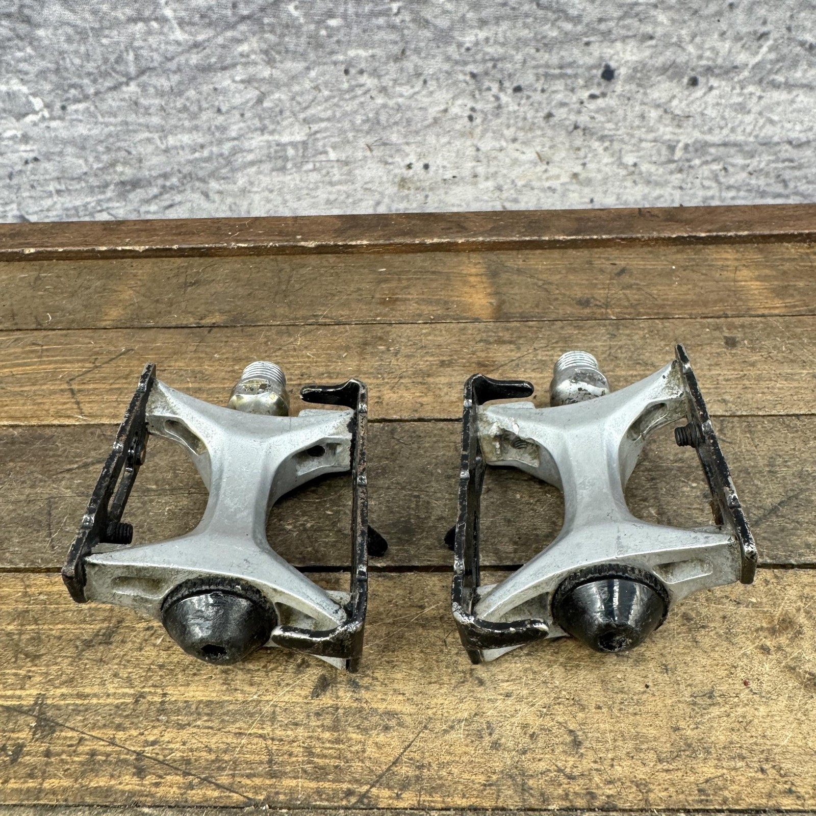 Vintage Suntour Cyclone Pedals 9/16 In Road Bike Platform Japan Silver 80s