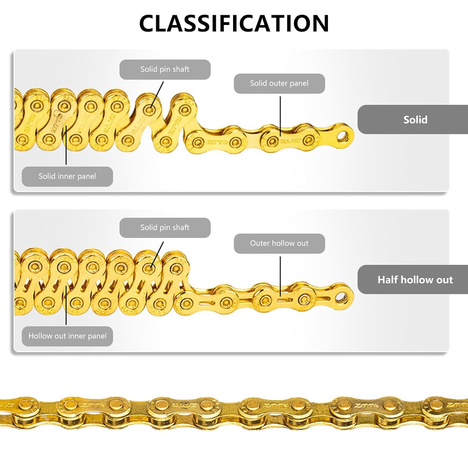 6/7/8 Speed Bike Chain, Bicycle Chain 1/2 X 3/32 Inch, 8-Speed Alloy Steel
