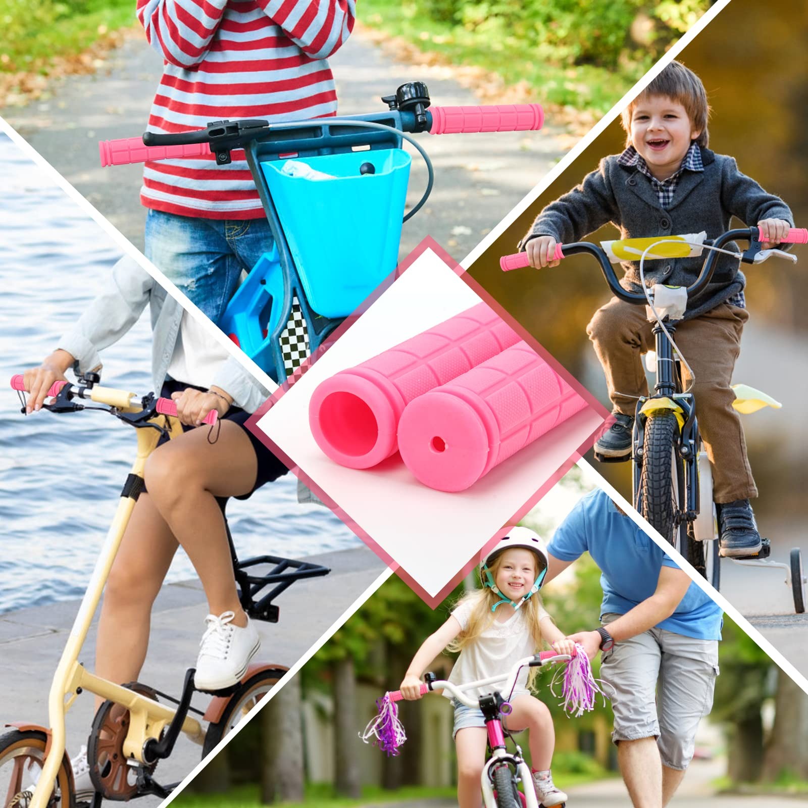 Coolrunner Bike Handlebar Grips, Bicycle Grips for Kids Girls Boys, Non-Slip