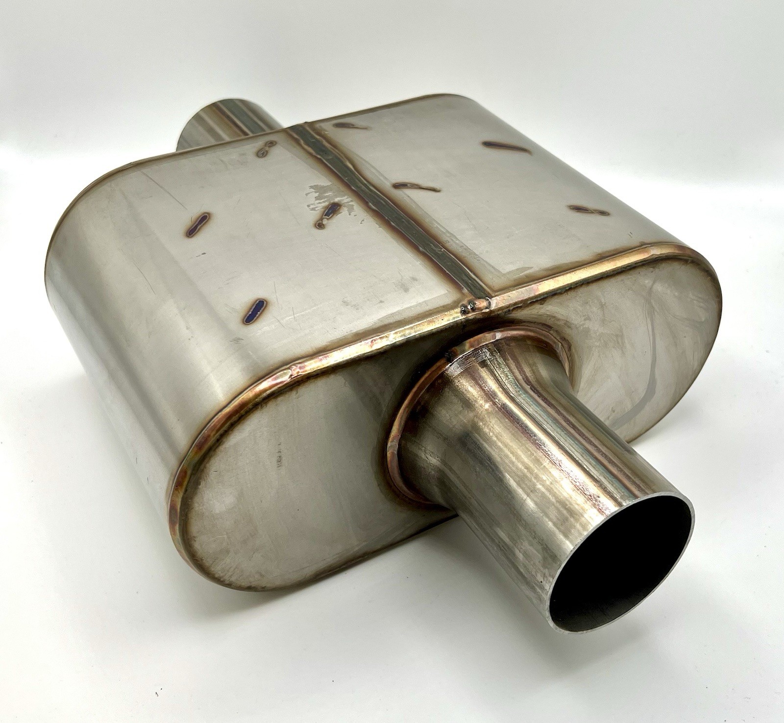 2.25” In/Out Universal Exhaust Muffler 409 Stainless Steel 13” Aggressive Sound