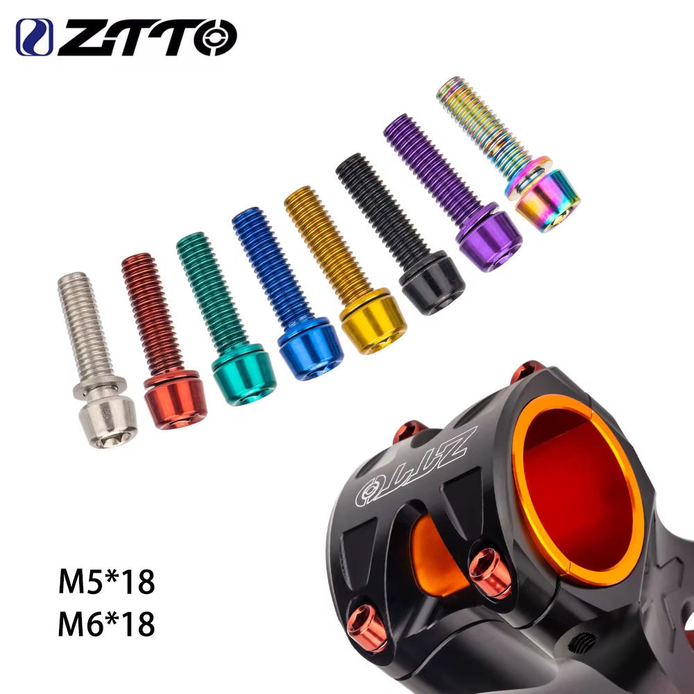 6Pcs MTB Road Bike Handlebar Stem Riser Screws Bicycle Stem Bolts Screws M5*18Mm