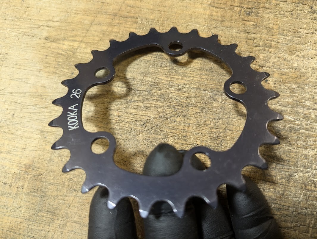 NOS KOOKA 74bcd 26 tooth chainring (gun metal/grey) mtb vintage