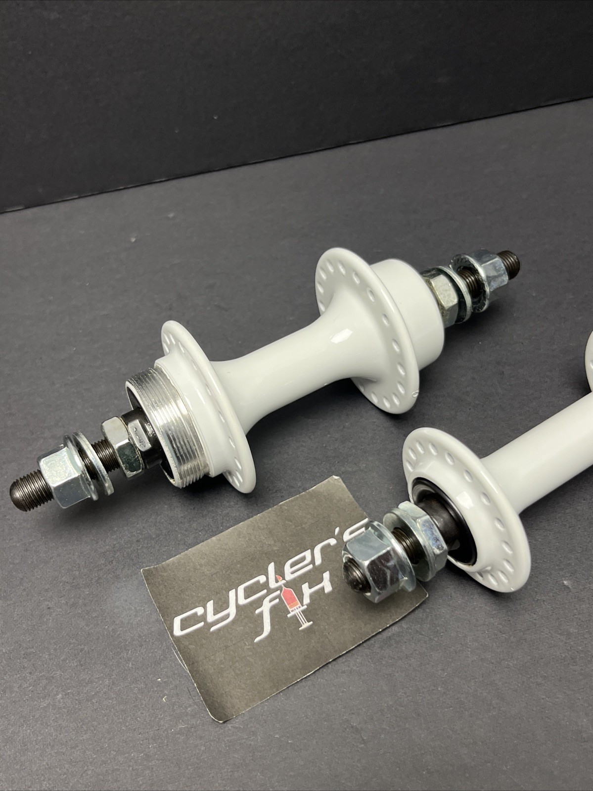 36h Low Flange White Alloy Bmx Hub Set freewheel fit: Gt Powerlite Suzue Haro*