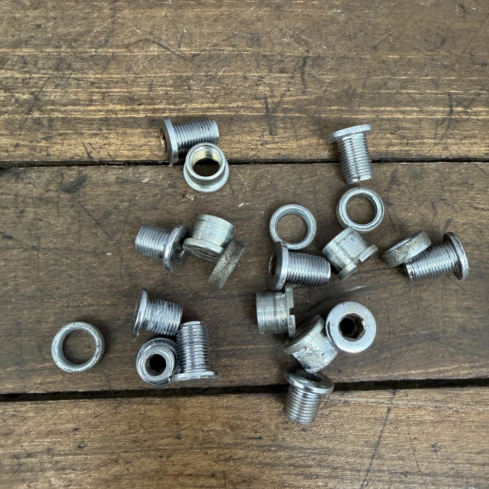 Vintage Takagi Tourney GS Triple Chainring Bolts Nuts Washers Spacers Bike Crank