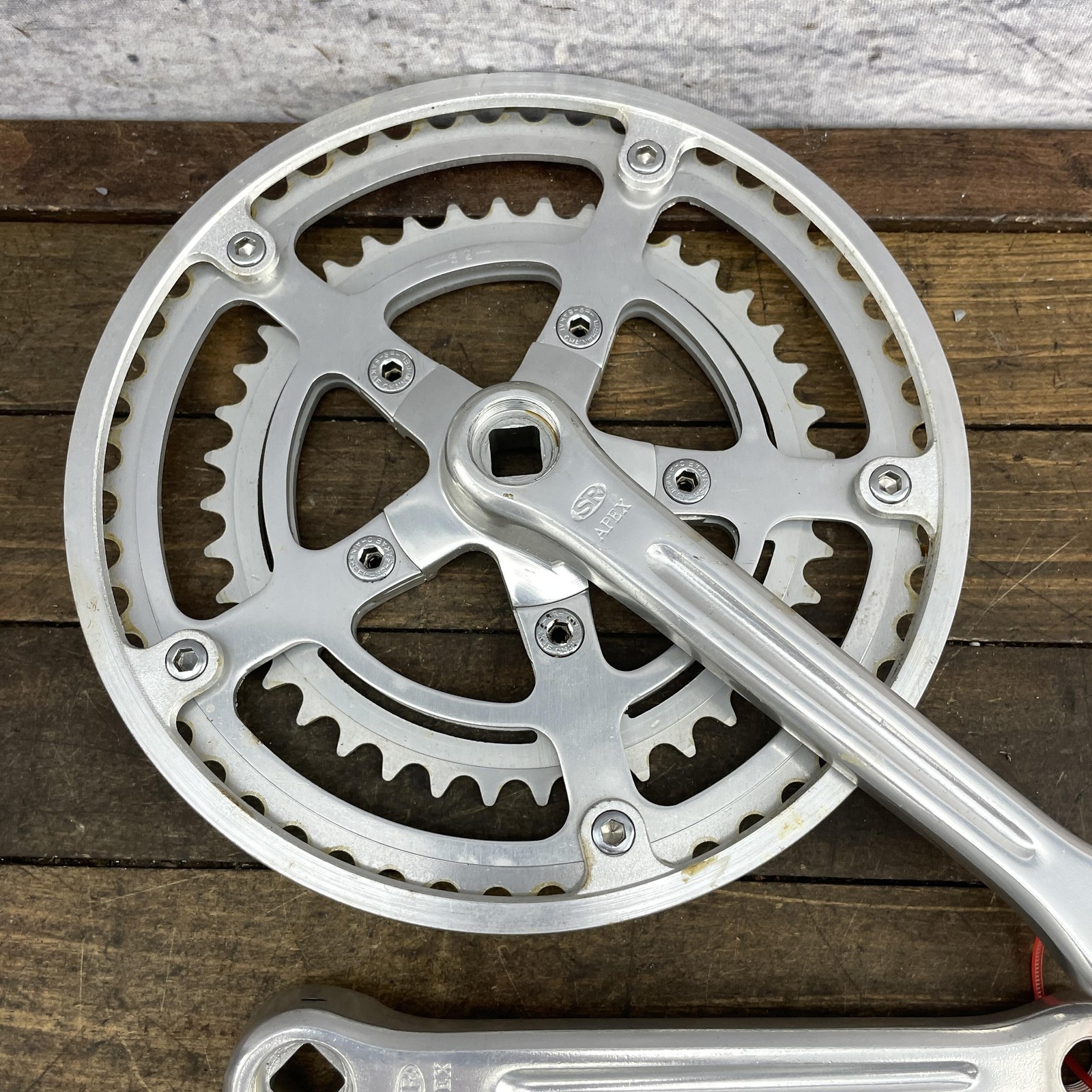 Vintage SR Apex Crank Set NOS 170 mm 86 BCD Alloy Double Chainring Bolt 1980s
