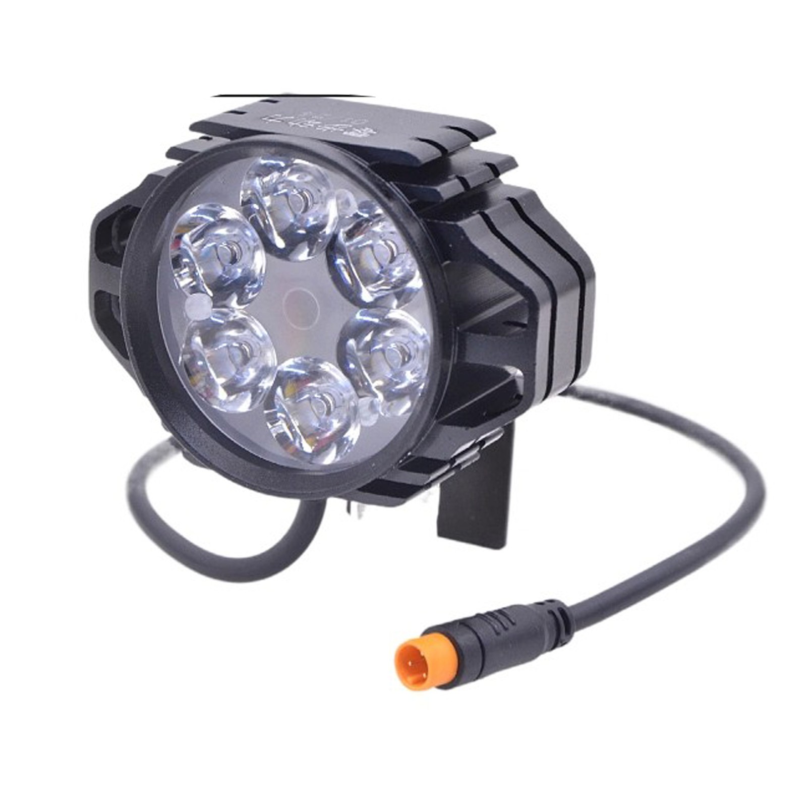 Electric Bike 6 LED Headlight 36V 48V 60V Front Light with Built-In Horn 3/4 Pin