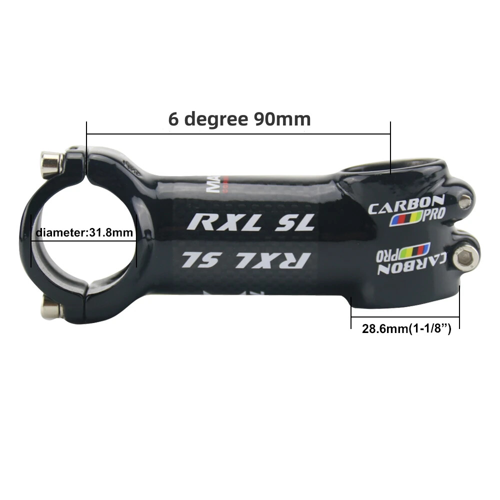 Carbon MTB Bicycle Handlebar Stem 6 Degree 31.8mm 60-120mm Road Bike Stem