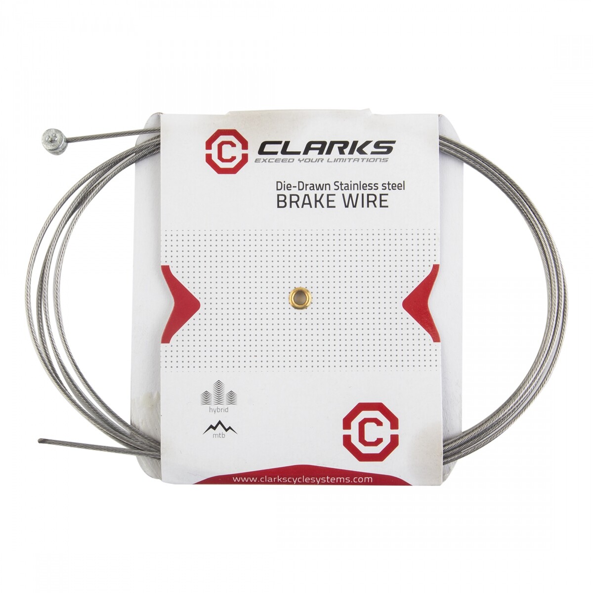 Clarks Stainless Slick Brake Wire Front or rear 2000mm 1.6mm Silver