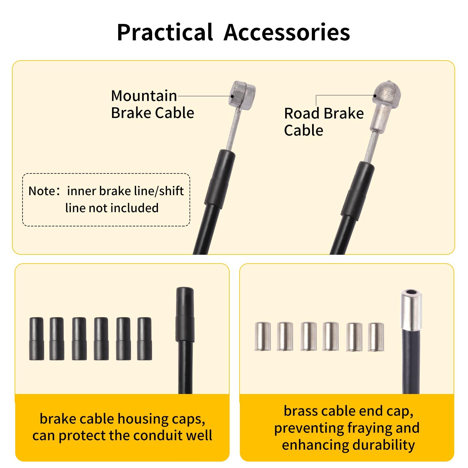 Brake Cable Housing,Lined Bicycle/Bike As shown in the figure, Black