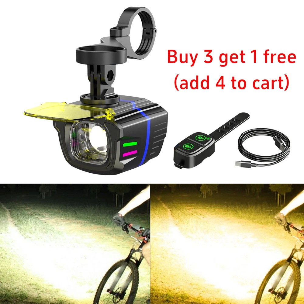 Bike Fog Head Light Wireless Remote Control Rechargeable Night Riding Headlight