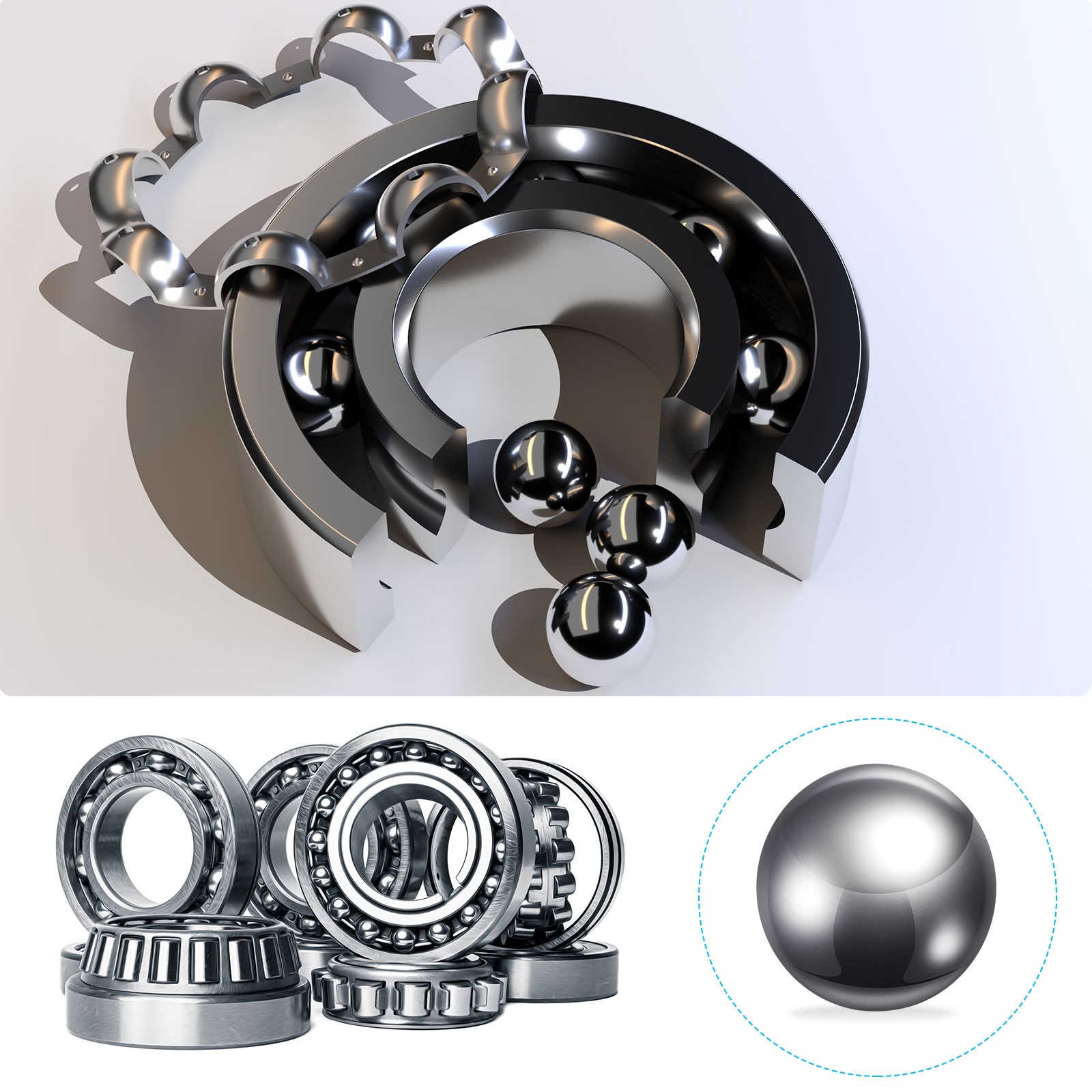Precision Balls G100 1mm 500pcs, 304 Stainless Steel Bearing Balls Beads