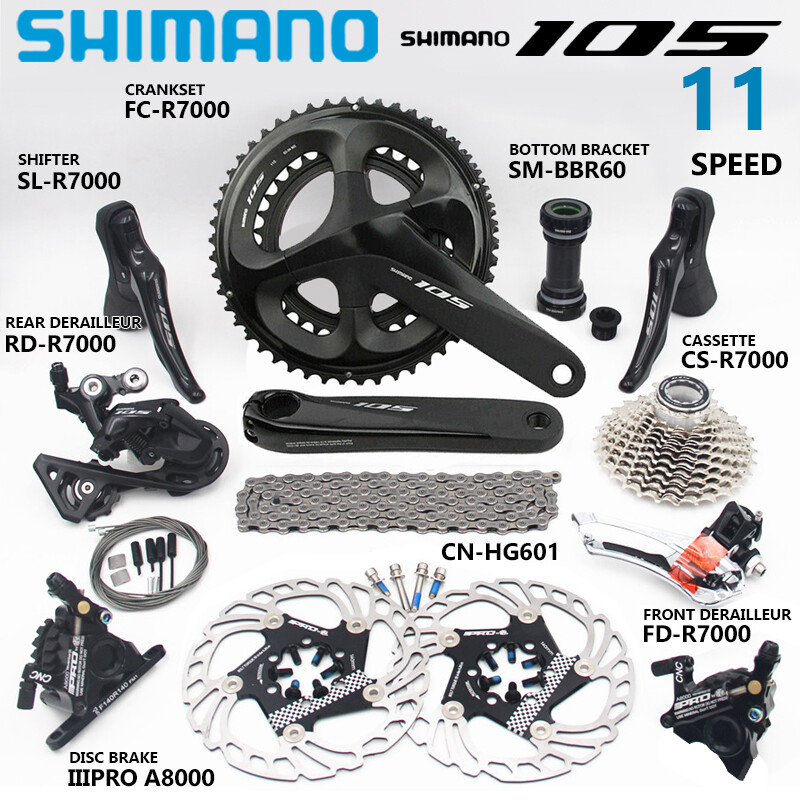 SHIMANO 105 R7000 Groupset Shifter Derailleurs W/IIIPRO Mechanical Disc Brake