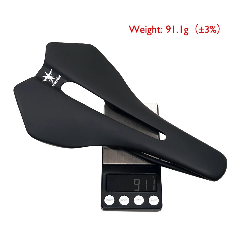 Carbon Fiber Leather Road Bicycle Saddle Hollow-Out Design Bike Seat Cushion