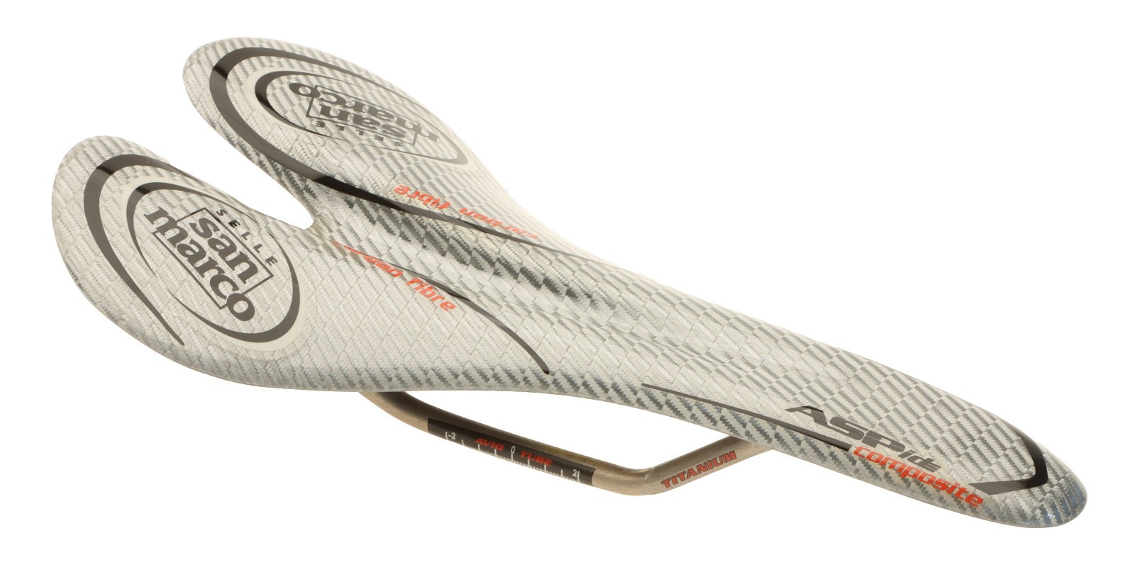Selle San Marco Aspide Saddle Carbon Fiber Body Titanium Rail Silver NIB NOS NEW