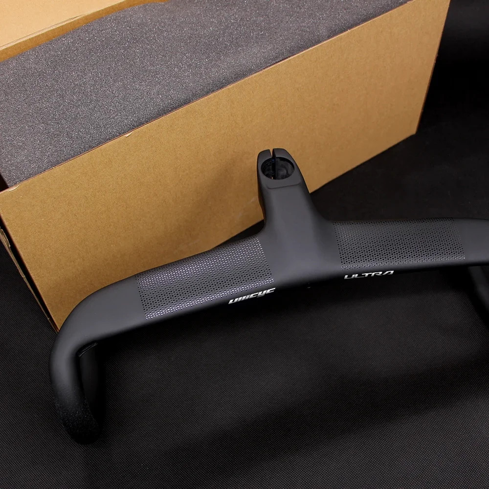 -10 Degree Carbon Fiber Integrated Road Bike Handlebar Internal Cable Routing