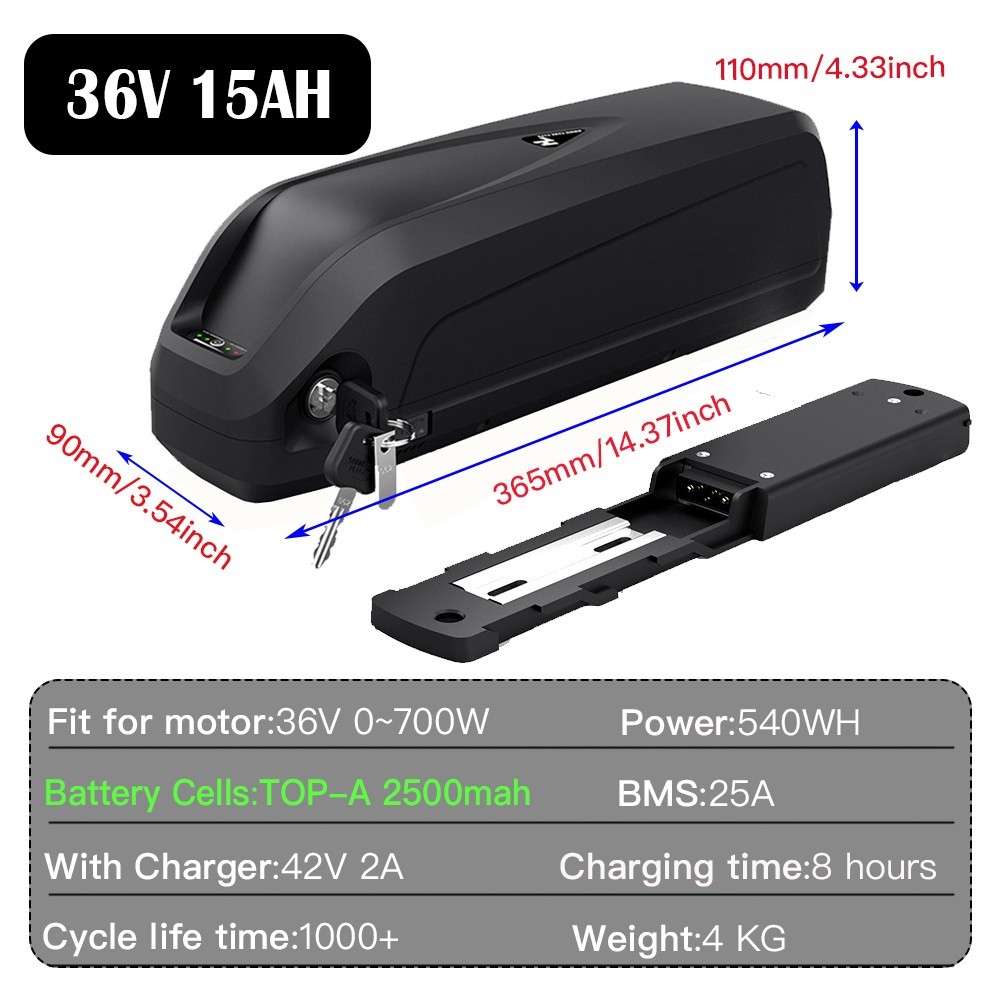 Ebike Battery 36V 48V 52V 13ah/20ah Li-ion Battery for 250W-2000W Electric Bike