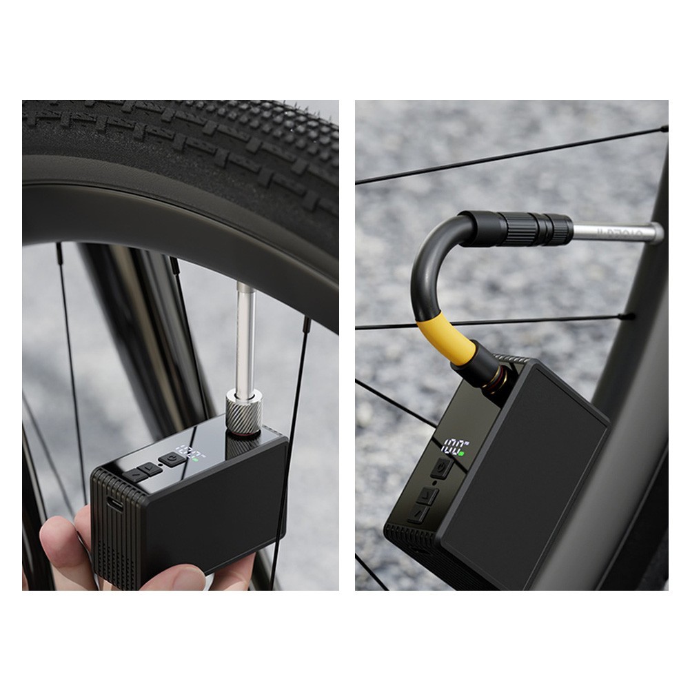 Bike Tire Inflator Portable Electric 130 PSI with 800mAh Battery and LCD Screen