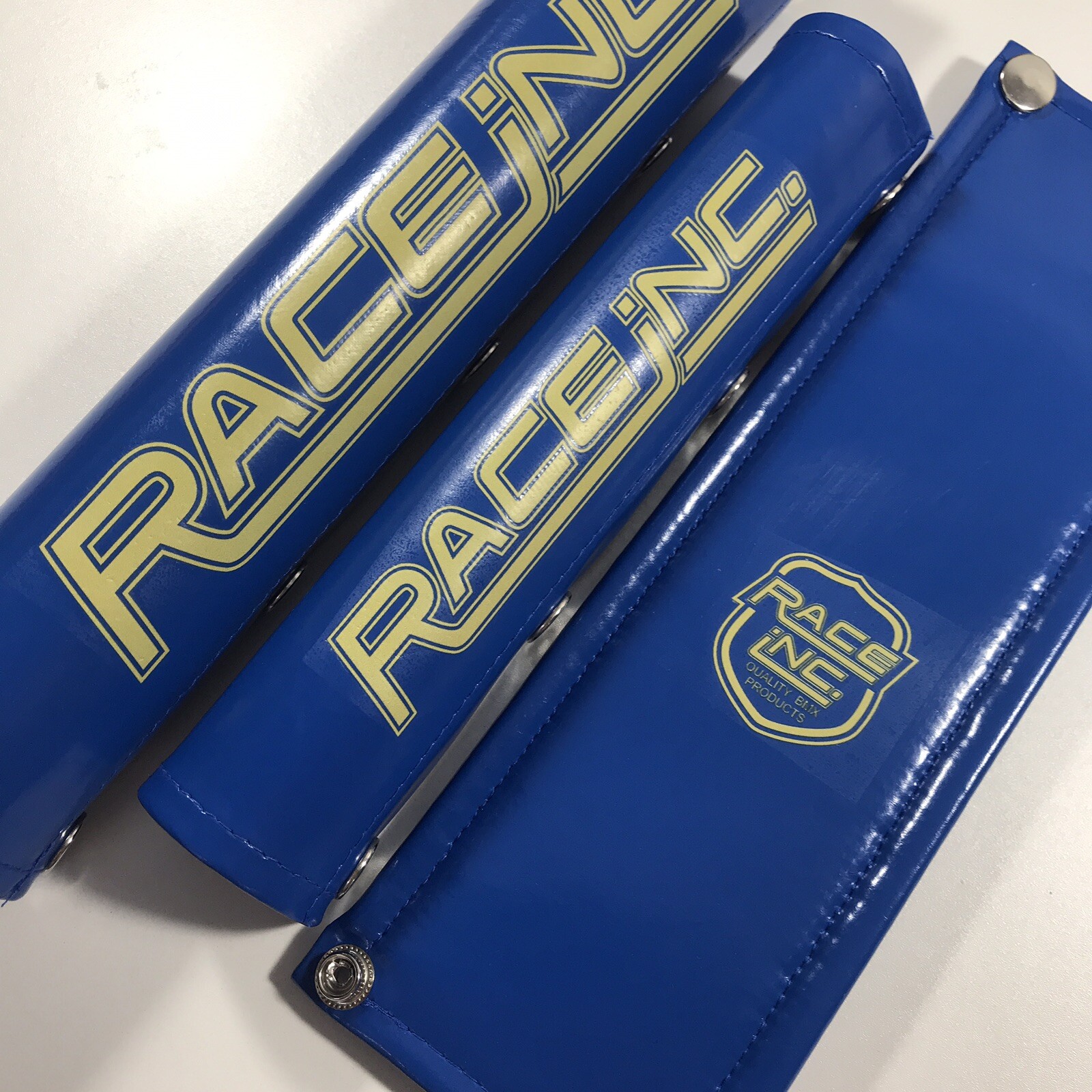 Race INC BMX Pad Set Oldschool REPOP P.K. RIPPER GJS DG Kuwahara FMF Blue/Gold