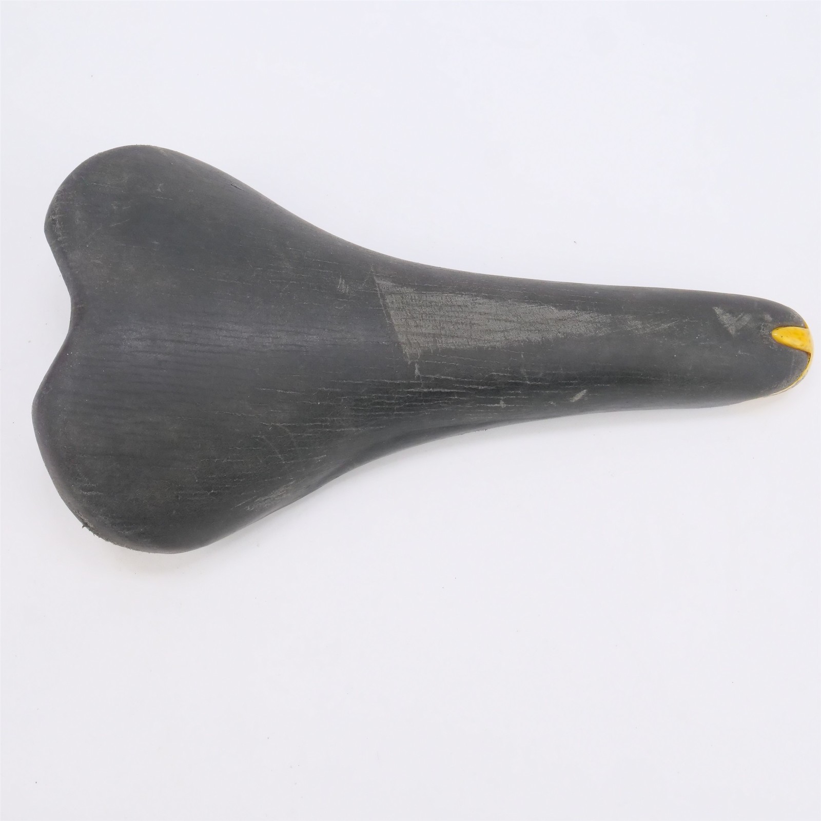 Selle Italia Turbo Matic 2 Saddle Leather CrMo Rail Black Yellow Italy Vintage