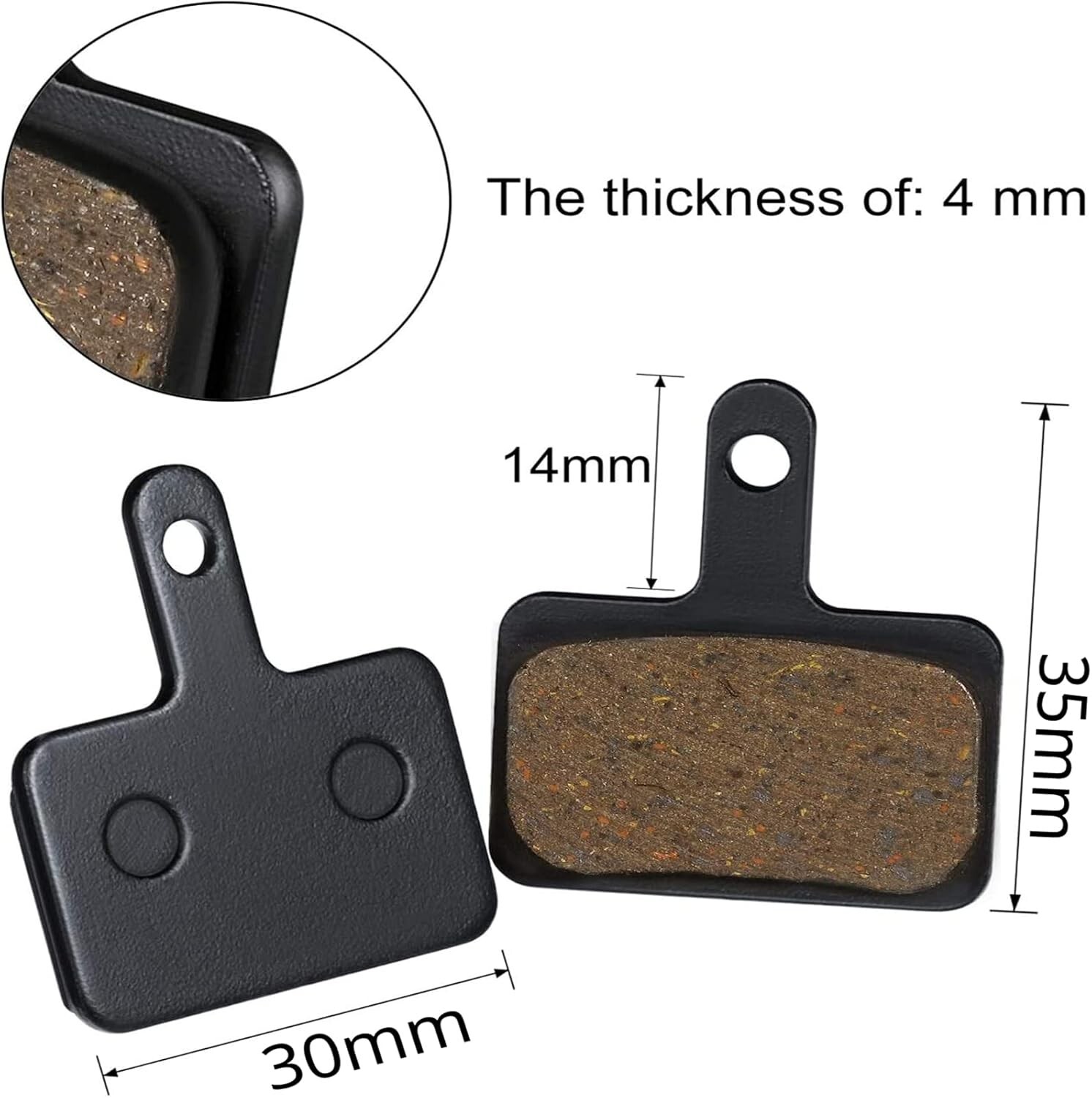 Mountain Bike Brake Pads – 8 Resin Pads for Shimano Tektro Disc Brakes