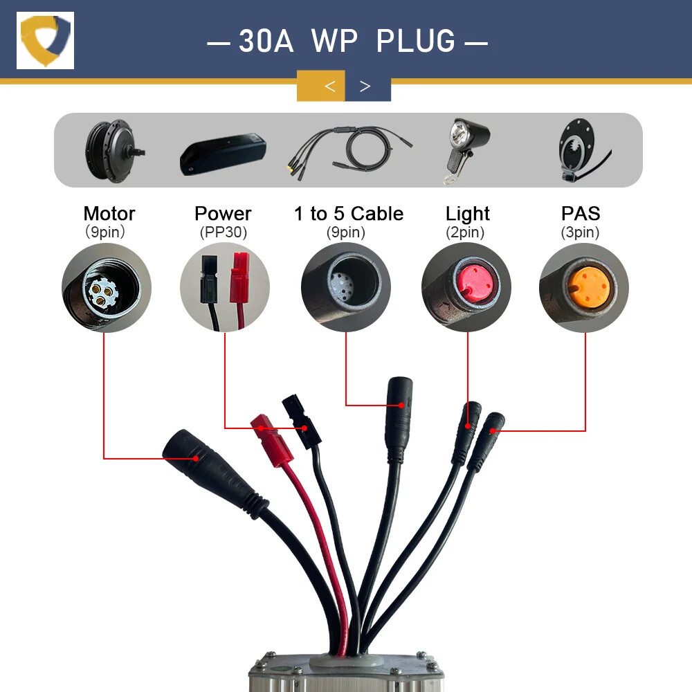 15A-35A E-bike Sine Wave Controller Use for 250-3000W Electric Bicycle Motor