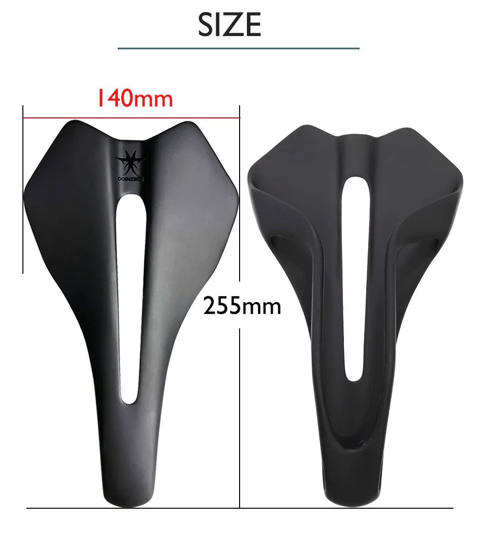Carbon Fiber Leather Road Bicycle Saddle Hollow-Out Design Bike Seat Cushion