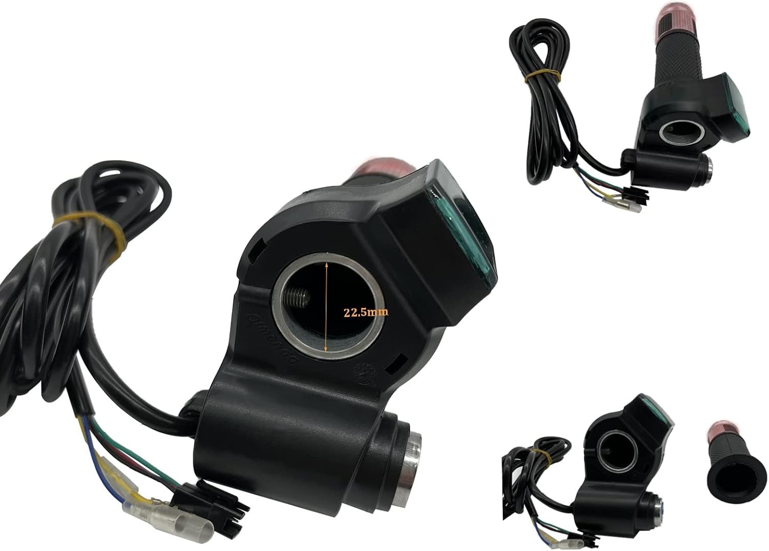 High-Performance eBike Twist Handlebar Grip with Voltage Meter – 7.8×1.38 inches