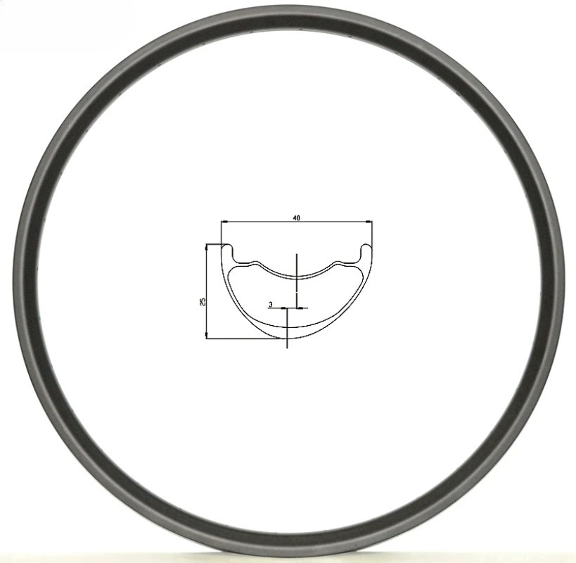 27.5er MTB Bicycle Hookless Carbon Rims Clincher Tubeless Wheels 24 28 32 Holes