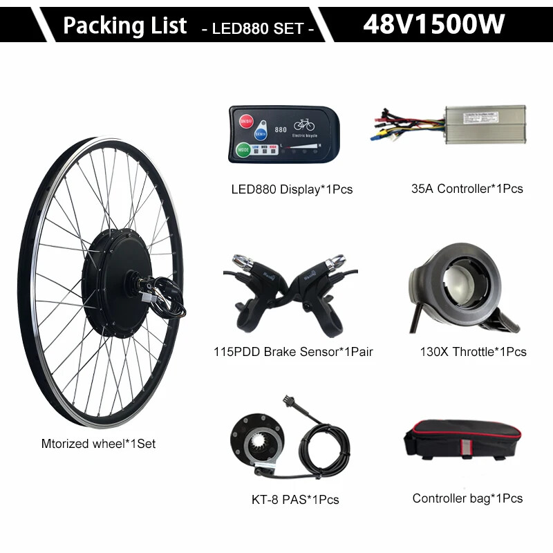 48V 1500W Electric Bicycle Hub Motor Wheel 20-29inch 700C 135-142mm Dropout