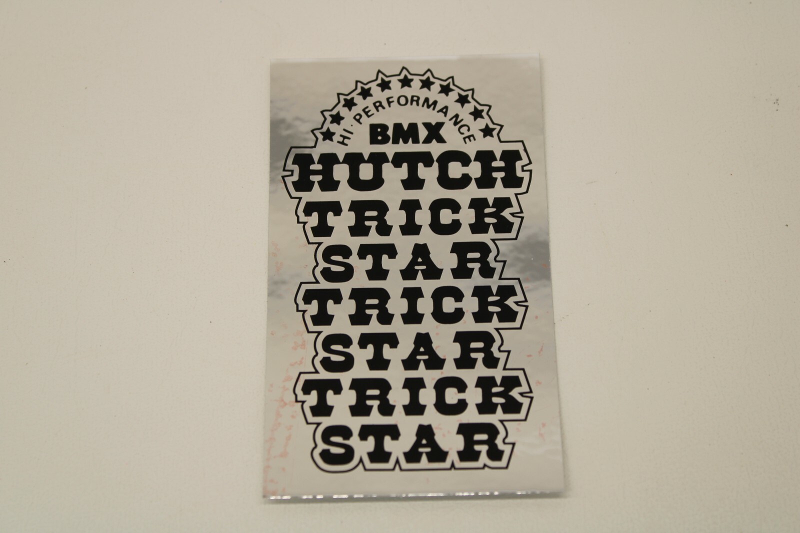 NOS OLD SCHOOL BMX HUTCH TRICK STAR HEAD BADGE STICKER DECAL