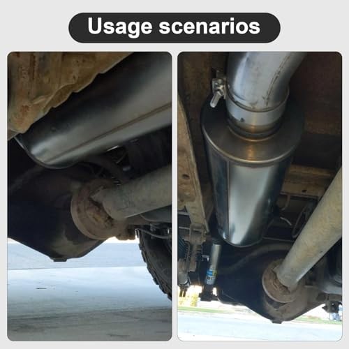 Exhaust Muffler, Universal Muffler for 2.25″ Inlet/Outlet + 4.5″ Body Diameter