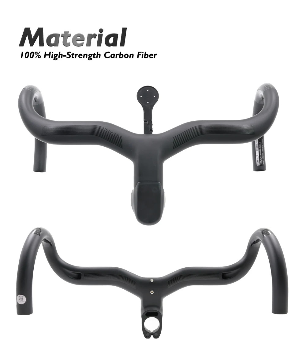 Carbon Fiber Road Bike Drop Bar Short Reach Shallow Bend 380-440mm Width