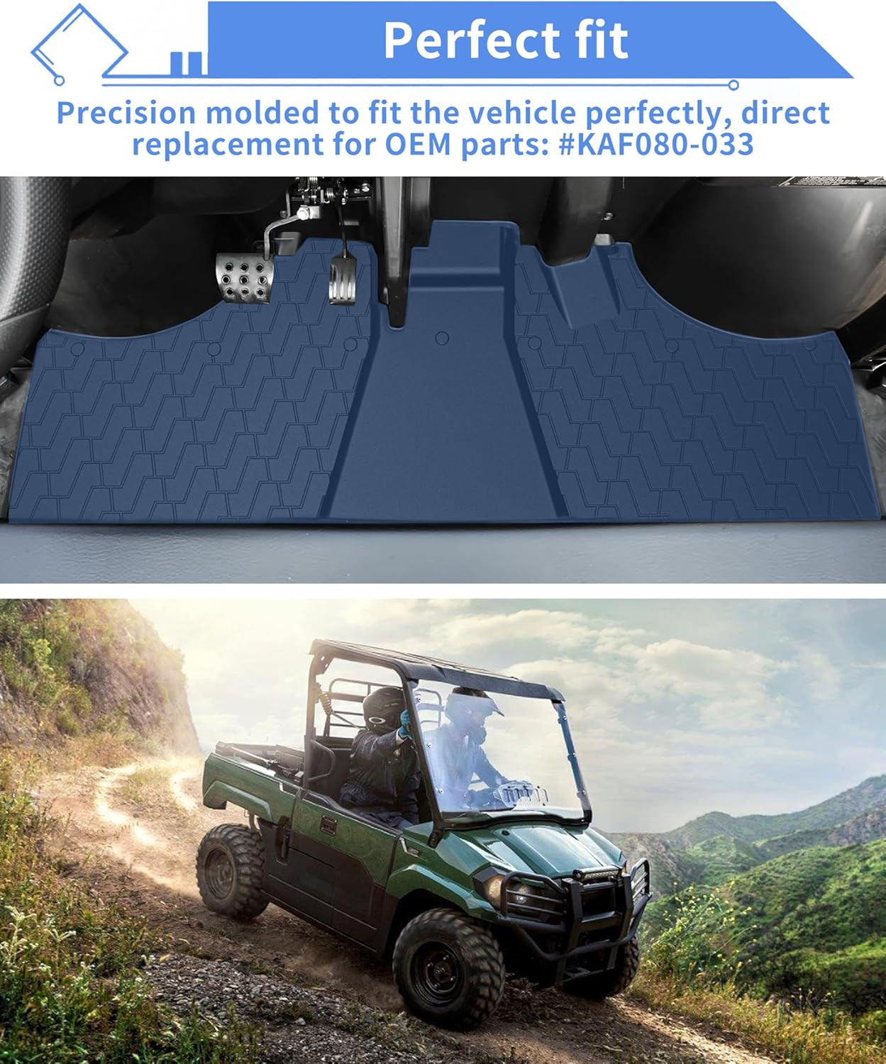 Front Floor Mats Set Kawasaki Mule PRO DX DXT FX FXR FXT 2015-2025 TPE Liner