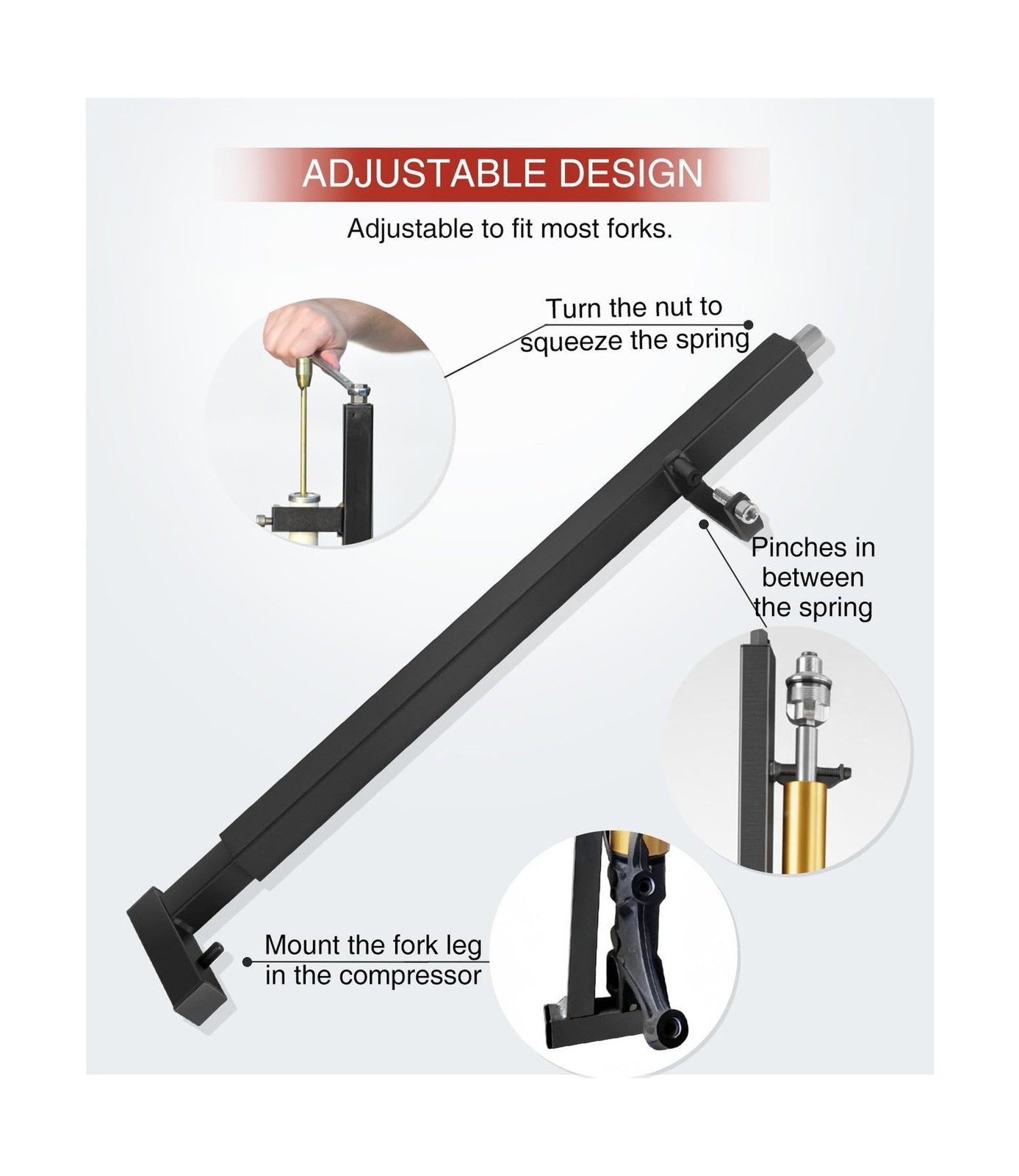 Fork Spring Compressor, Powder Coated – Fit For Sport Bikes