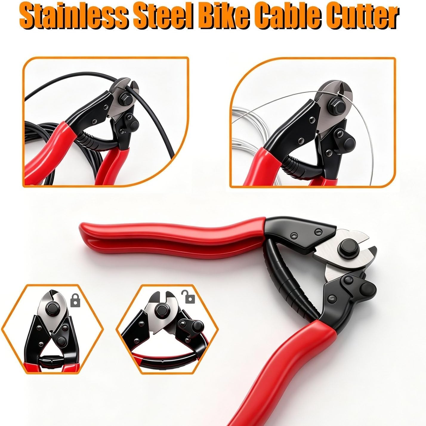 107PCS Stainless Steel Bike Cable Kit – Brake & Shift Cables, Cutters, Caps & O-