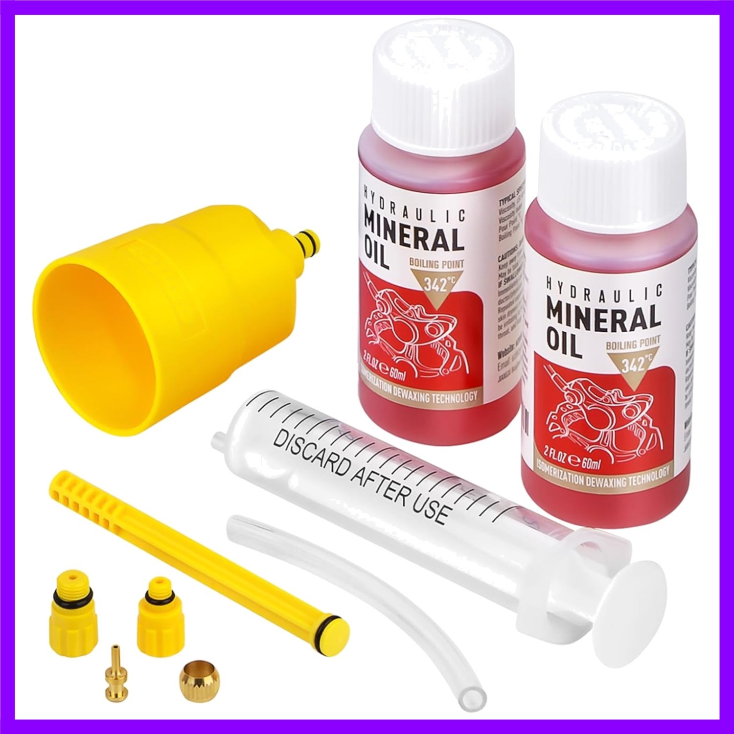 Brake Bleed Kit for Shimano Hydraulic Brakes, Brake Fluid Mineral Oil 120ml