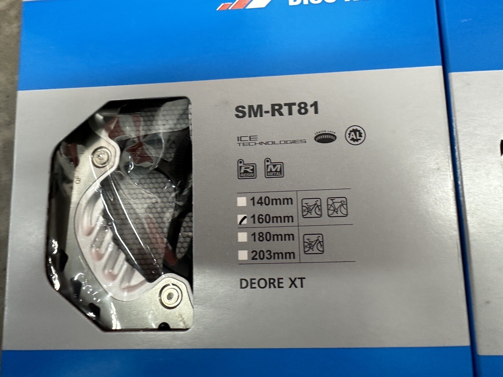 One (1) New Shimano Deore XT SM-RT86 Ice-Tec 6 Bolt Rotor 160mm, NIB