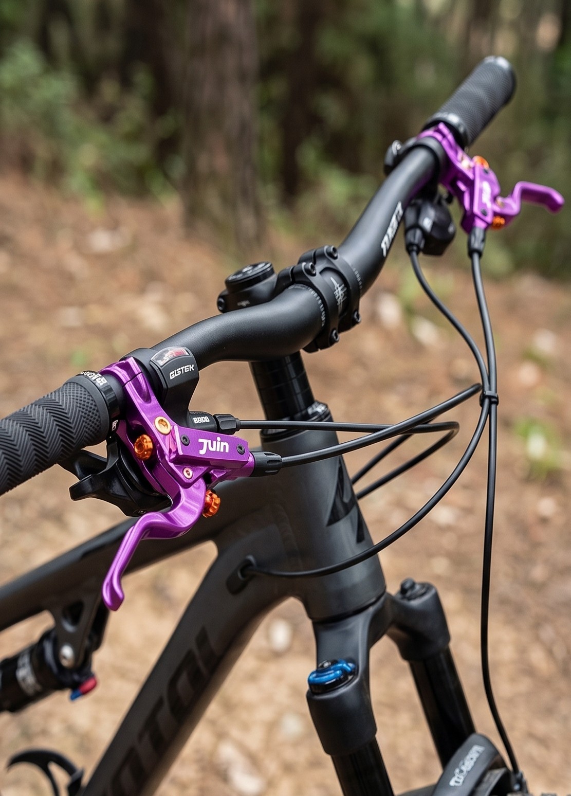 Juin Tech DB2 Purple MTB E-Bike Hydraulic Disc Brakes Front & Rear + 160 Rotors