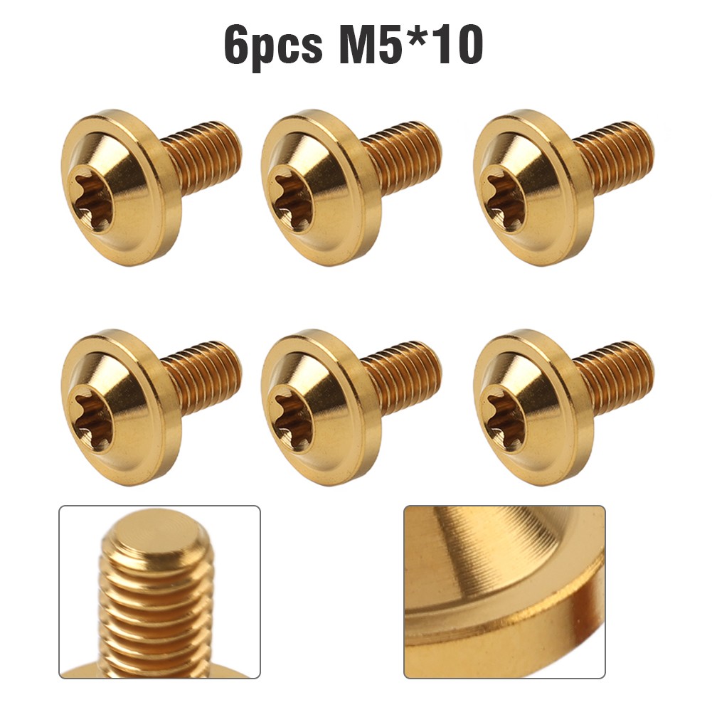 6x Universal Bolts M5 Truss Torx Screw M5x10mm For Bike Motorcycle gold