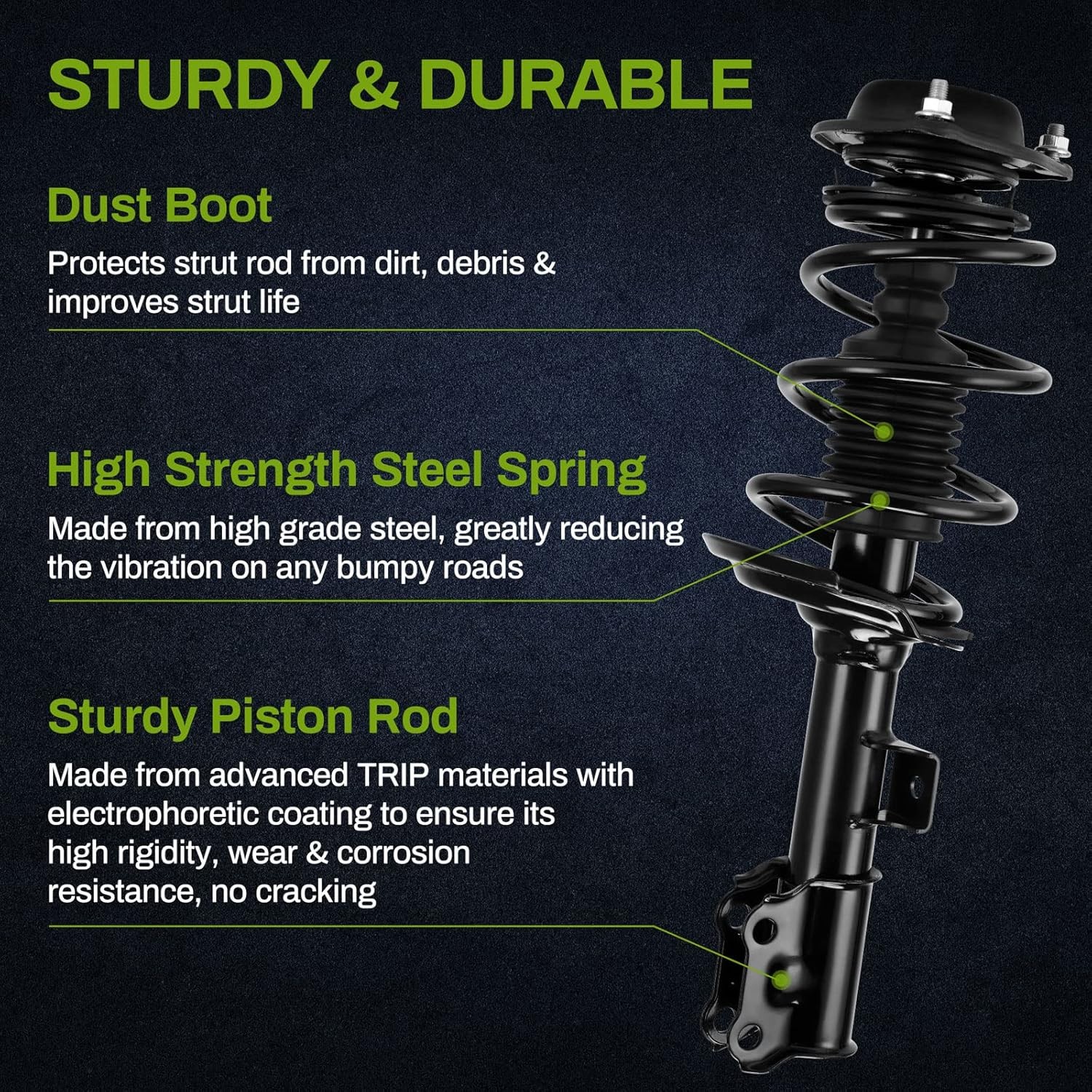Front Pair Complete Quick Struts Compatible with 2011-2016 Hyundai Elantra
