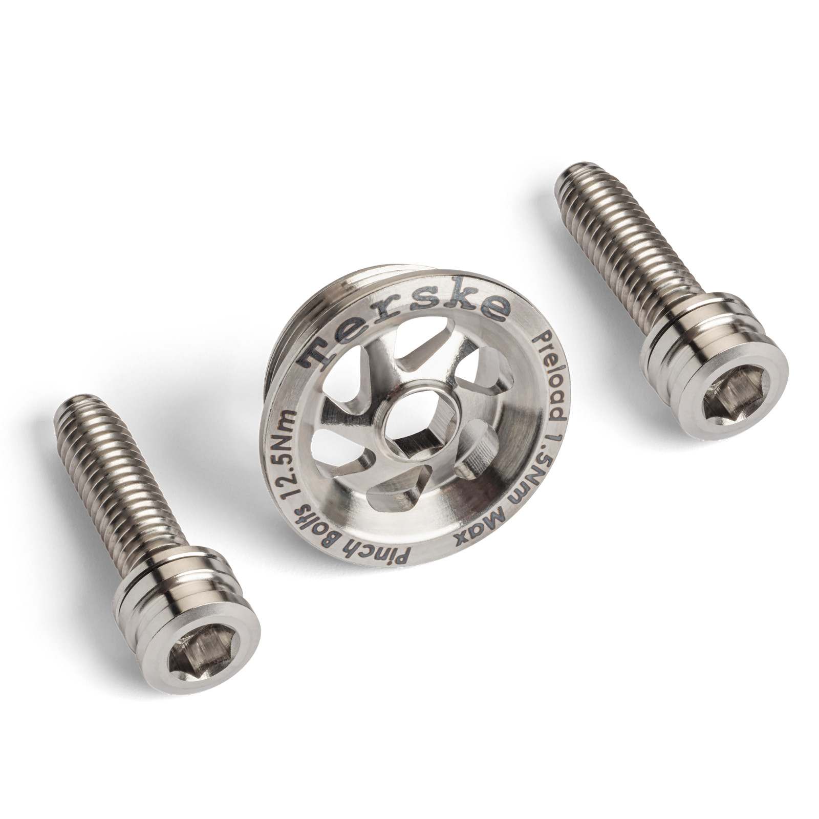 Natural Titanium Preload Cap and Bolt Set for Shimano Hollowtech II Cranksets