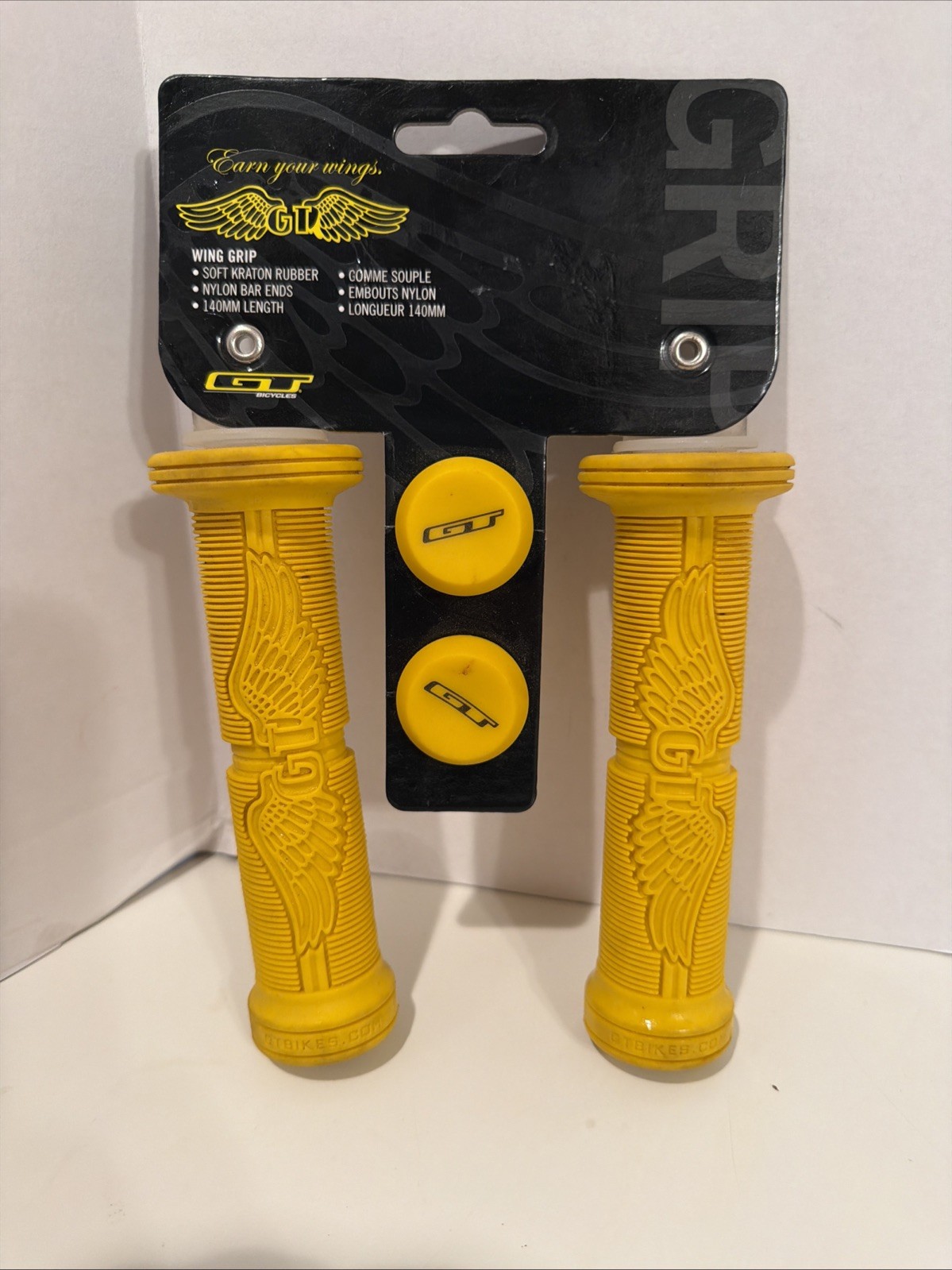 GT BMX Grips Winged Style Dyno Compe Air Wings Yellow Nos