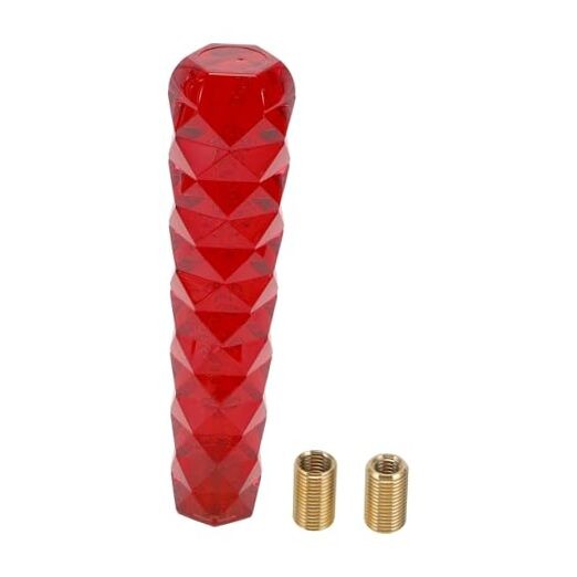 Diamond Pattern Crystal Shift Knob Universal for Automatic and Manual 20cm Red