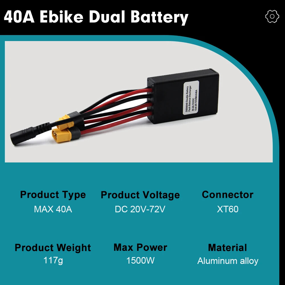 20V-100V 20A-120A Ebike Double Battery Discharge Converter Connection Adapter