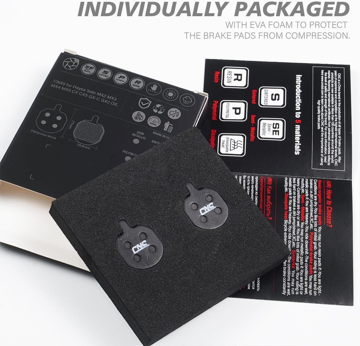 Organic Resin 2 Pairs Mountain Bike Disc Brake Pads for Hayes MX2 MX3 MX4 MX5